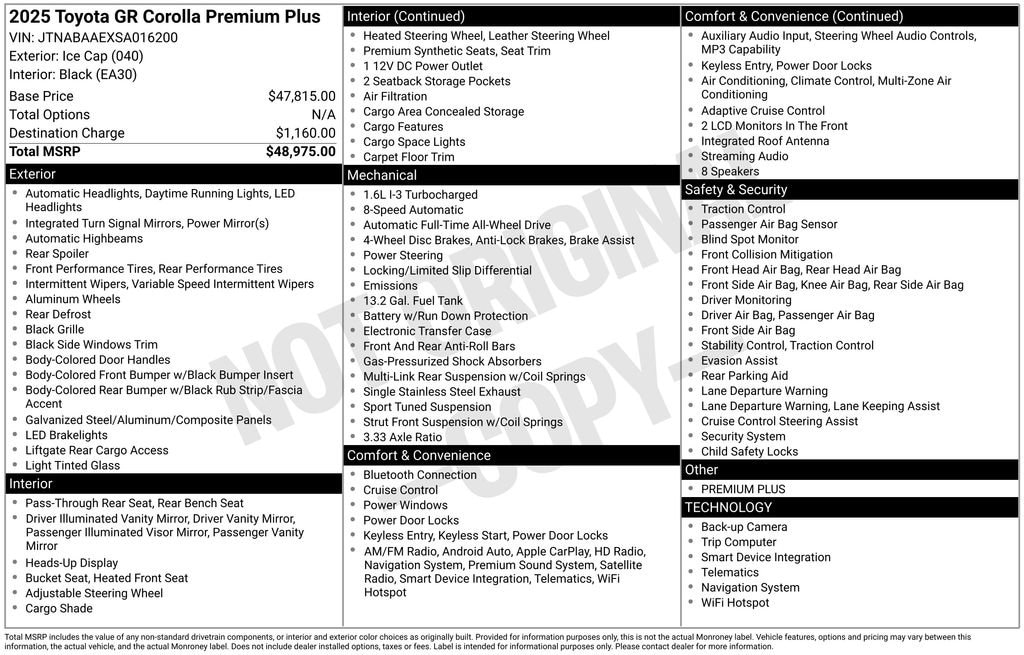 Used 2025 Toyota GR Corolla Premium Hatchback