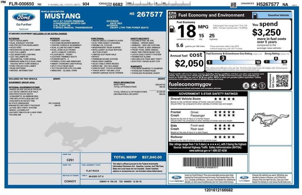 Used 2017 Ford Mustang GT Coupe