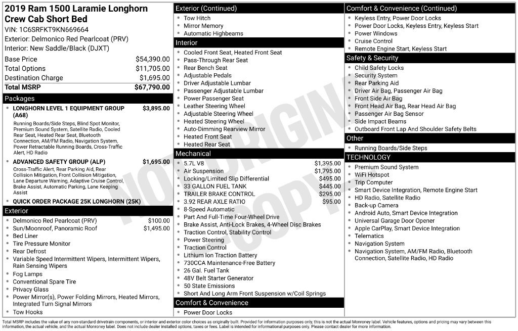 Used 2019 Ram 1500 Longhorn Truck Crew Cab