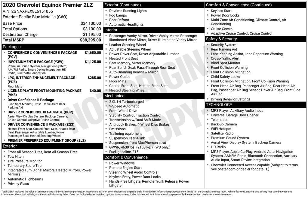 Used 2020 Chevrolet Equinox Premier w/2LZ SUV