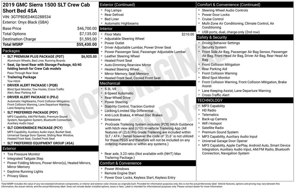 Used 2019 GMC Sierra 1500 SLT Truck Crew Cab