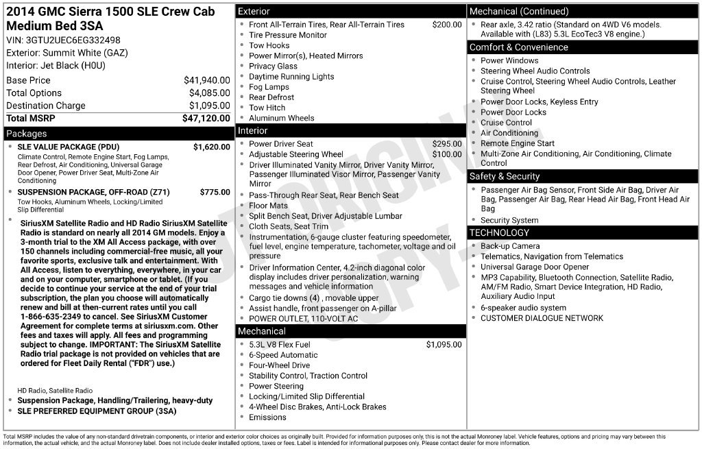 Used 2014 GMC Sierra 1500 SLE Truck Crew Cab
