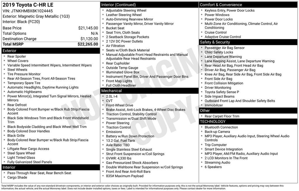Used 2019 Toyota C-HR XLE SUV