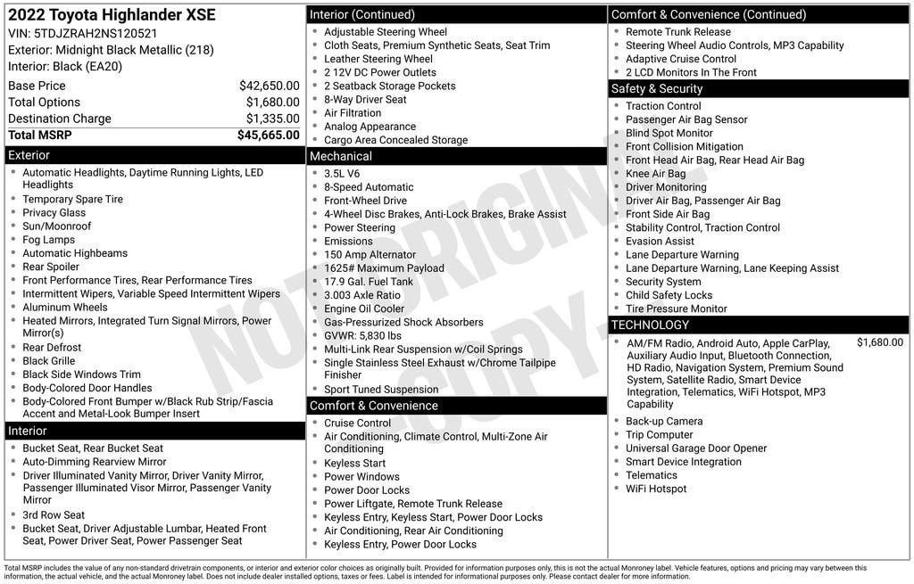 Used 2022 Toyota Highlander XSE SUV