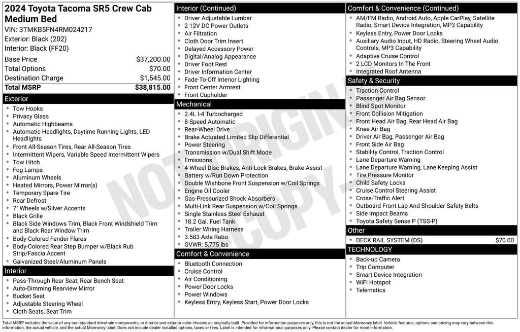 Certified 2024 Toyota Tacoma Truck Double Cab