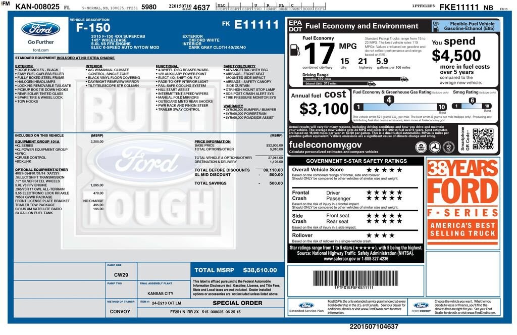 Used 2015 Ford F-150 Truck SuperCab Styleside