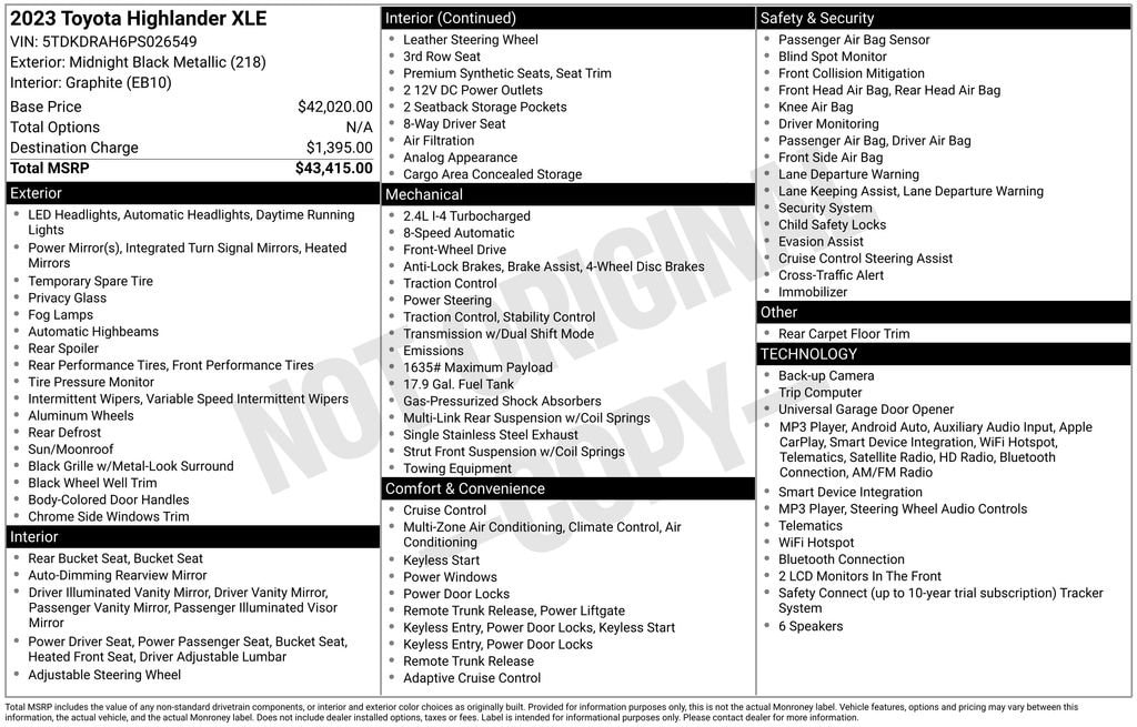 Used 2023 Toyota Highlander XLE SUV