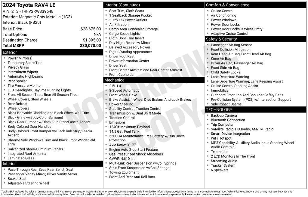 Certified 2024 Toyota RAV4 LE SUV