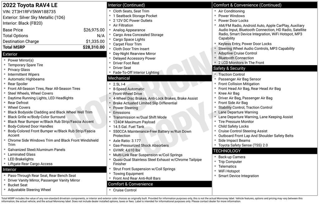 Certified 2022 Toyota RAV4 LE SUV