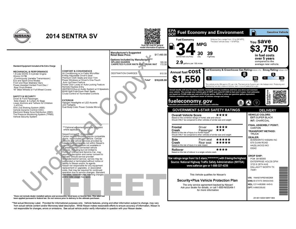 Used 2014 Nissan Sentra SV Sedan