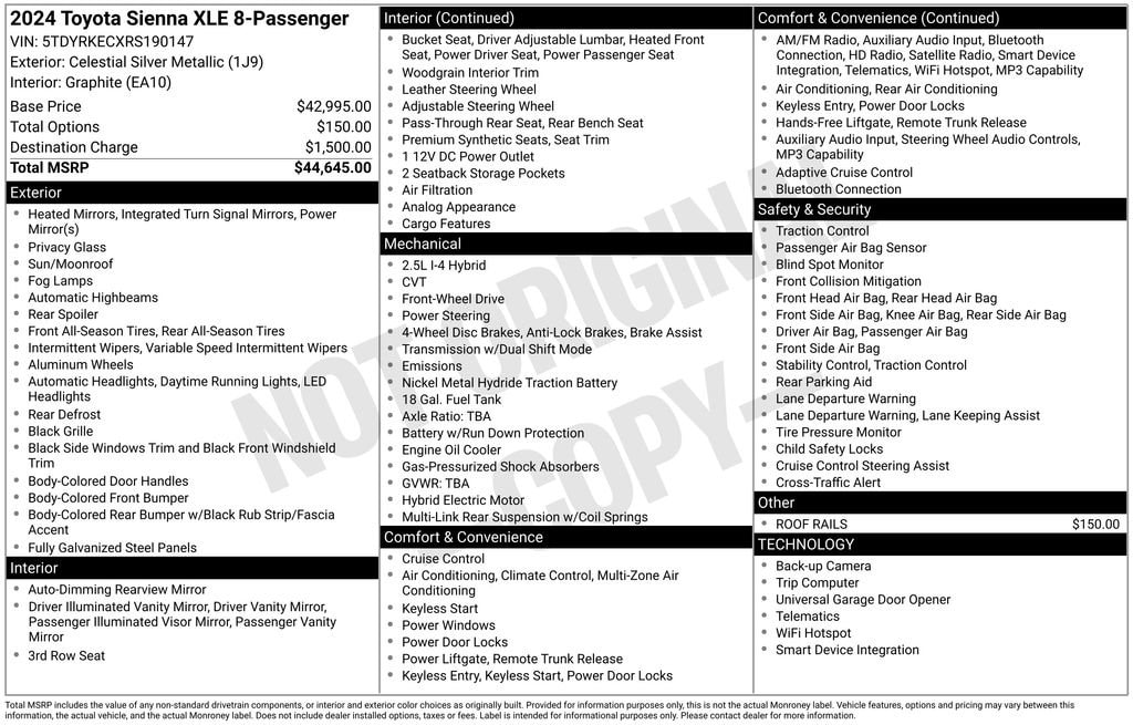 Used 2024 Toyota Sienna XLE 8 Passenger Van Passenger Van