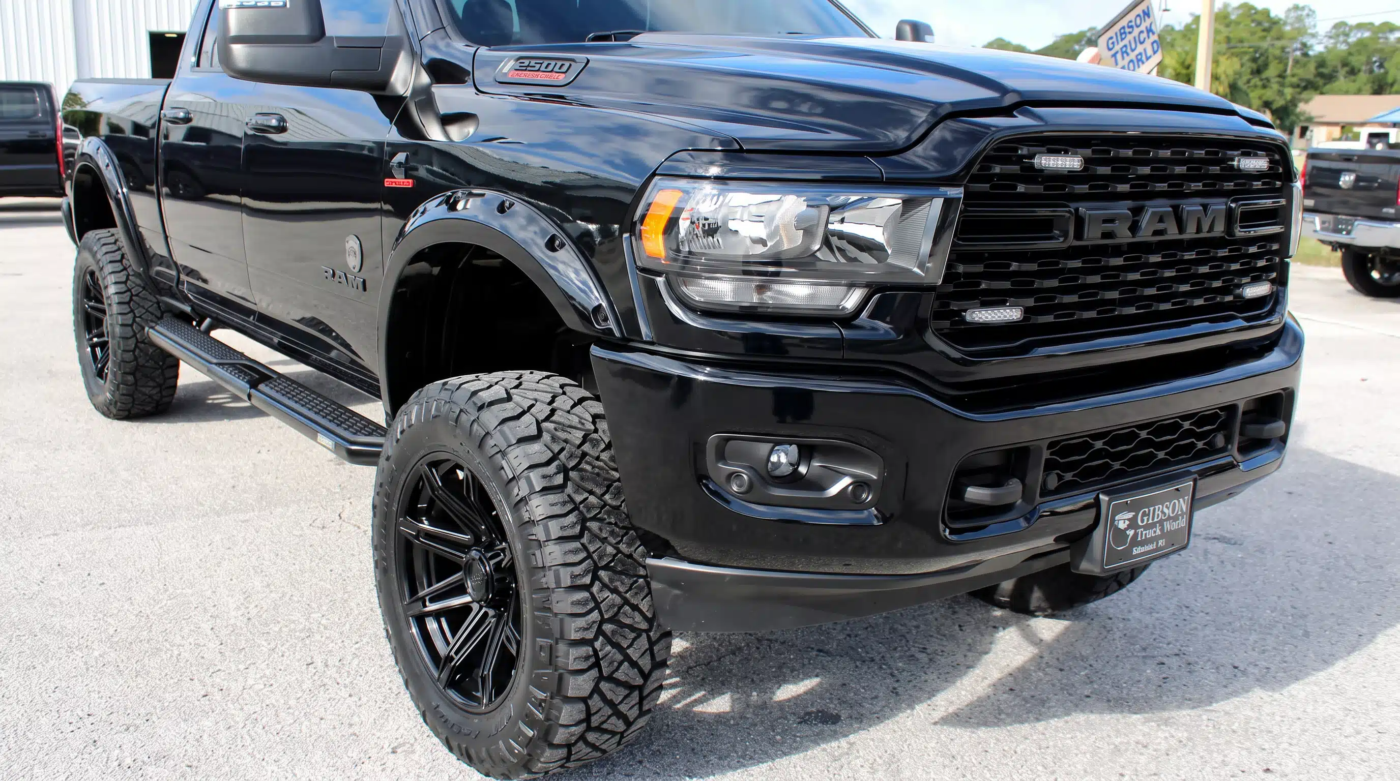 Lifted RAM wheel and tire package at Gibson Truck World in Sanford, FL
