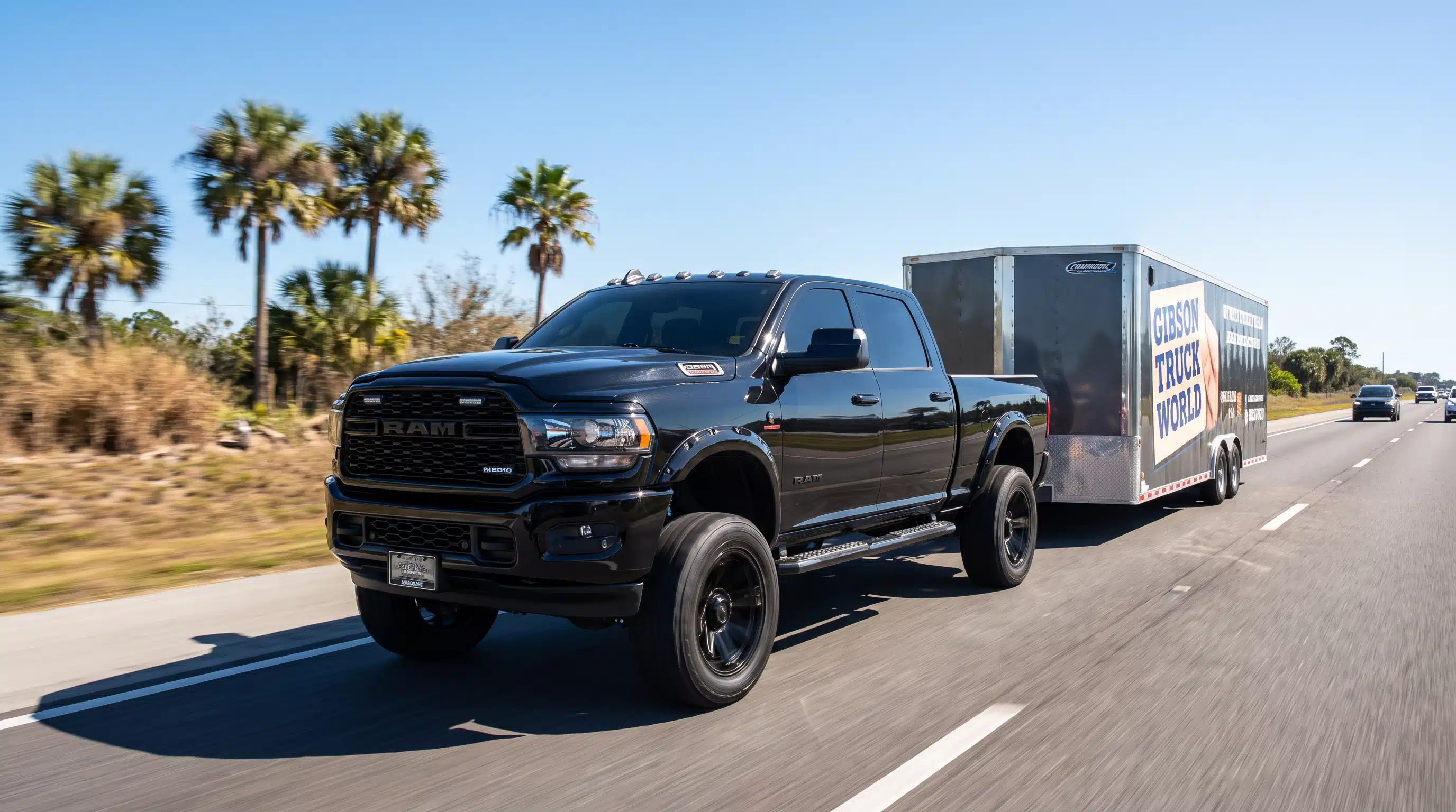 Lifted RAM 2500 and RAM 3500 heavy duty trucks at Gibson Truck World in Sanford, FL