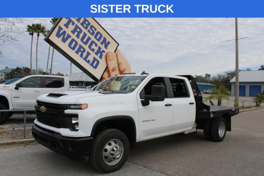 Used 2024 Chevrolet Silverado 3500HD Work Truck Crew Cab Flatbed 4x4 Truck