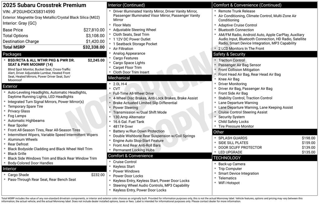 New 2025 Subaru Crosstrek Premium SUV