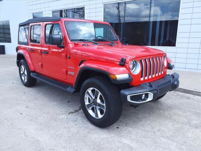 Used 2023 Jeep Wrangler 4-Door Sahara with VIN 1C4HJXEG8PW520808 for sale in Houston, TX