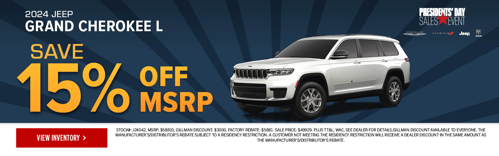 New Vehicle Specials Gillman Chrysler Jeep Dodge Ram