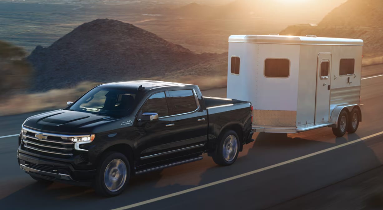 2026 Chevrolet Silverado 1500 towing a trailer