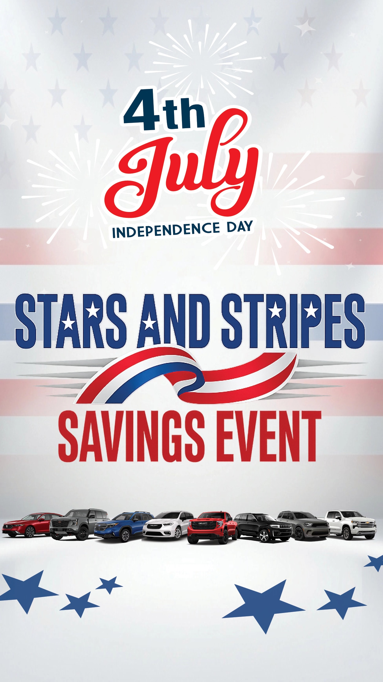 Gillman Chevrolet 4th of July Stars and Stripes Savings Event Banner