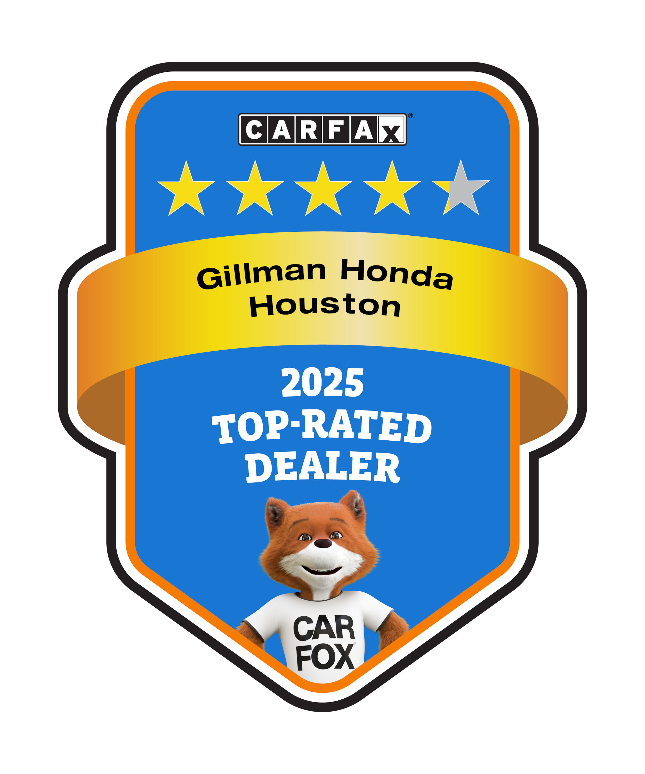 Gillman Honda Houston 2025 CarFax Top Rated Dealer Award