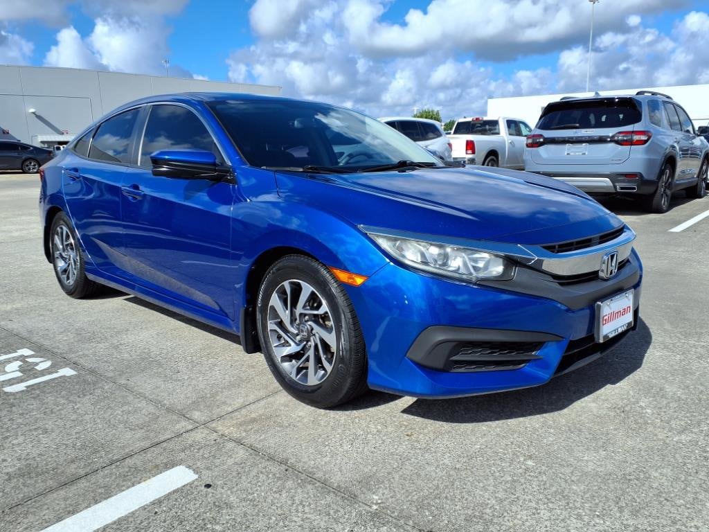 Certified 2017 Honda Civic EX with VIN 19XFC2F78HE002941 for sale in Houston, TX