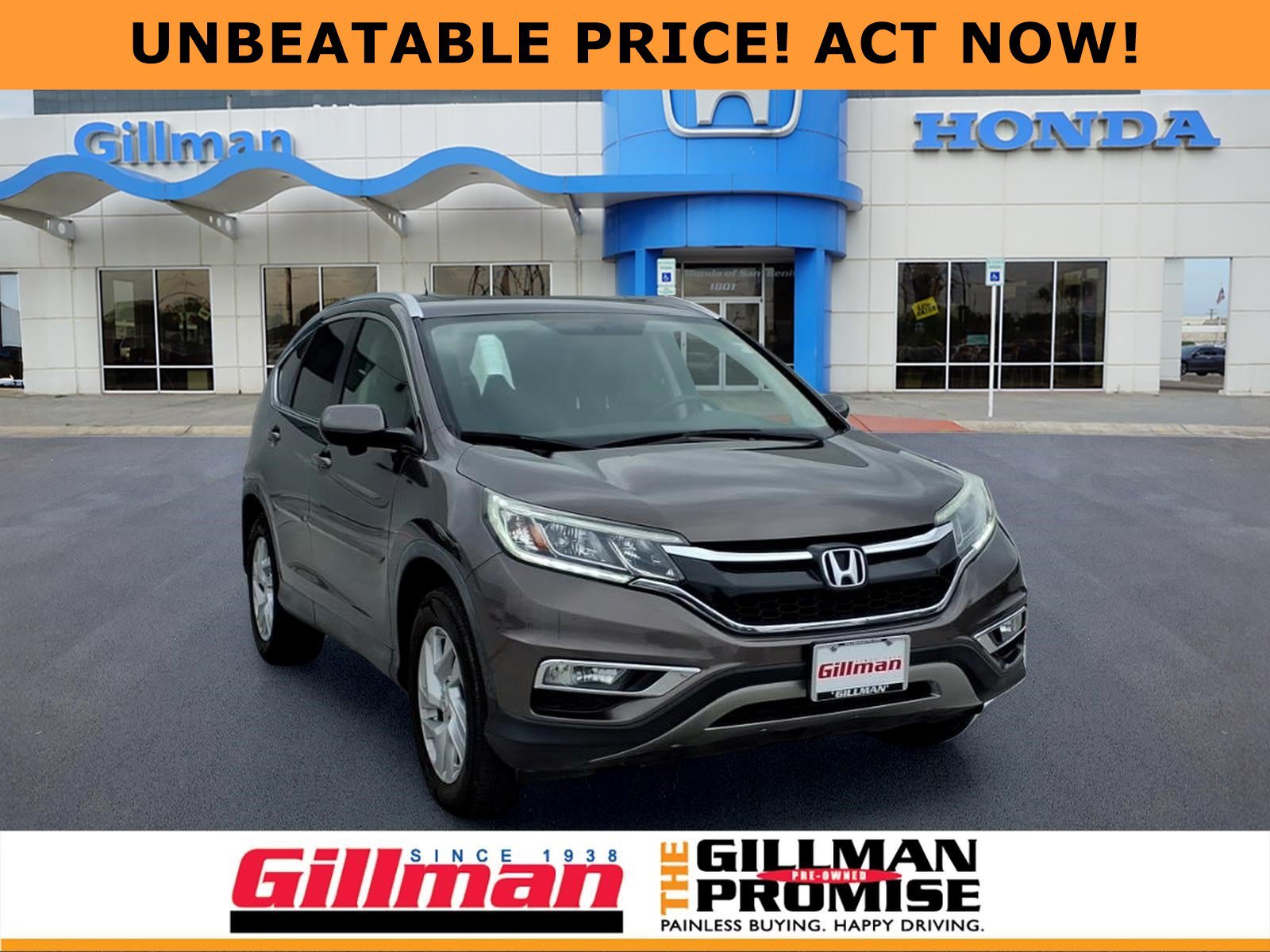 Used 2016 Honda CR-V EX-L with VIN 2HKRM4H78GH602601 for sale in Harlingen, TX