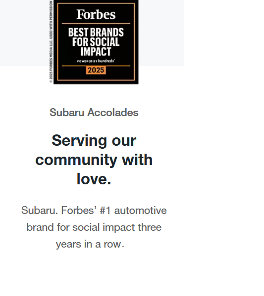 Forbes Subaru Award