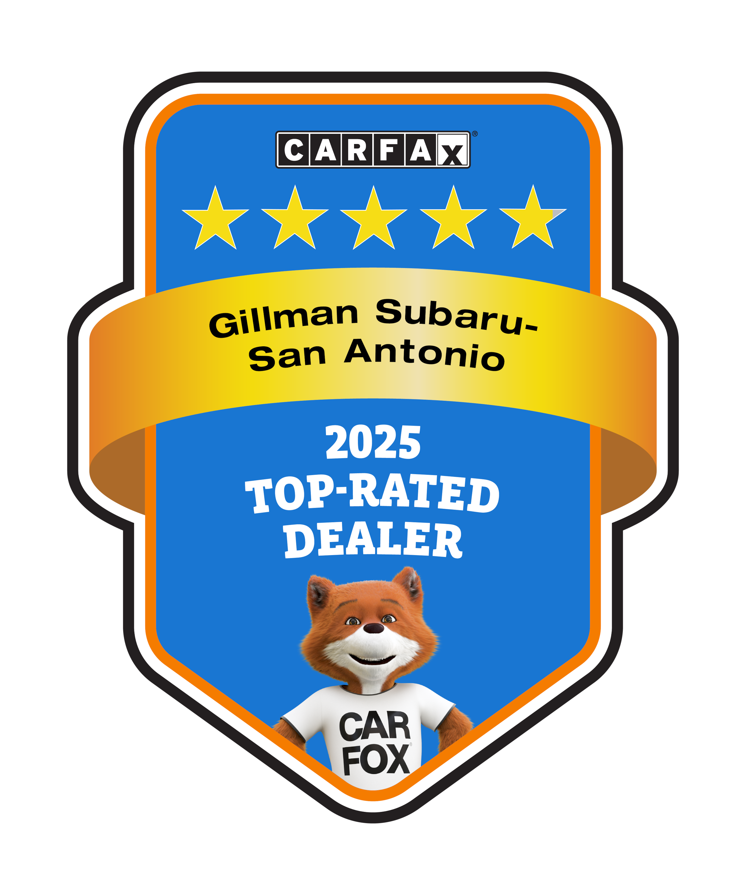 Gillman Subaru San Antonio 2025 CarFax Top Rated Dealer Award