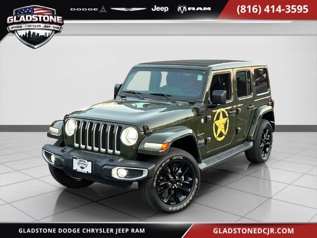Used 2021 Jeep Wrangler Unlimited Sahara 4XE with VIN 1C4JJXP65MW675575 for sale in Kansas City