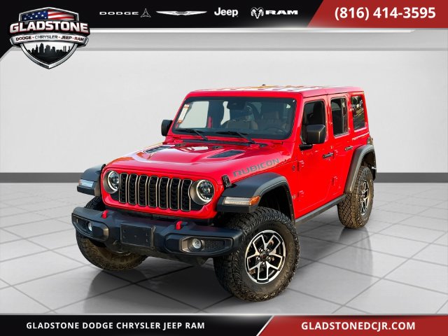 Used 2025 Jeep Wrangler 4-Door Rubicon with VIN 1C4PJXFN0SW556381 for sale in Kansas City