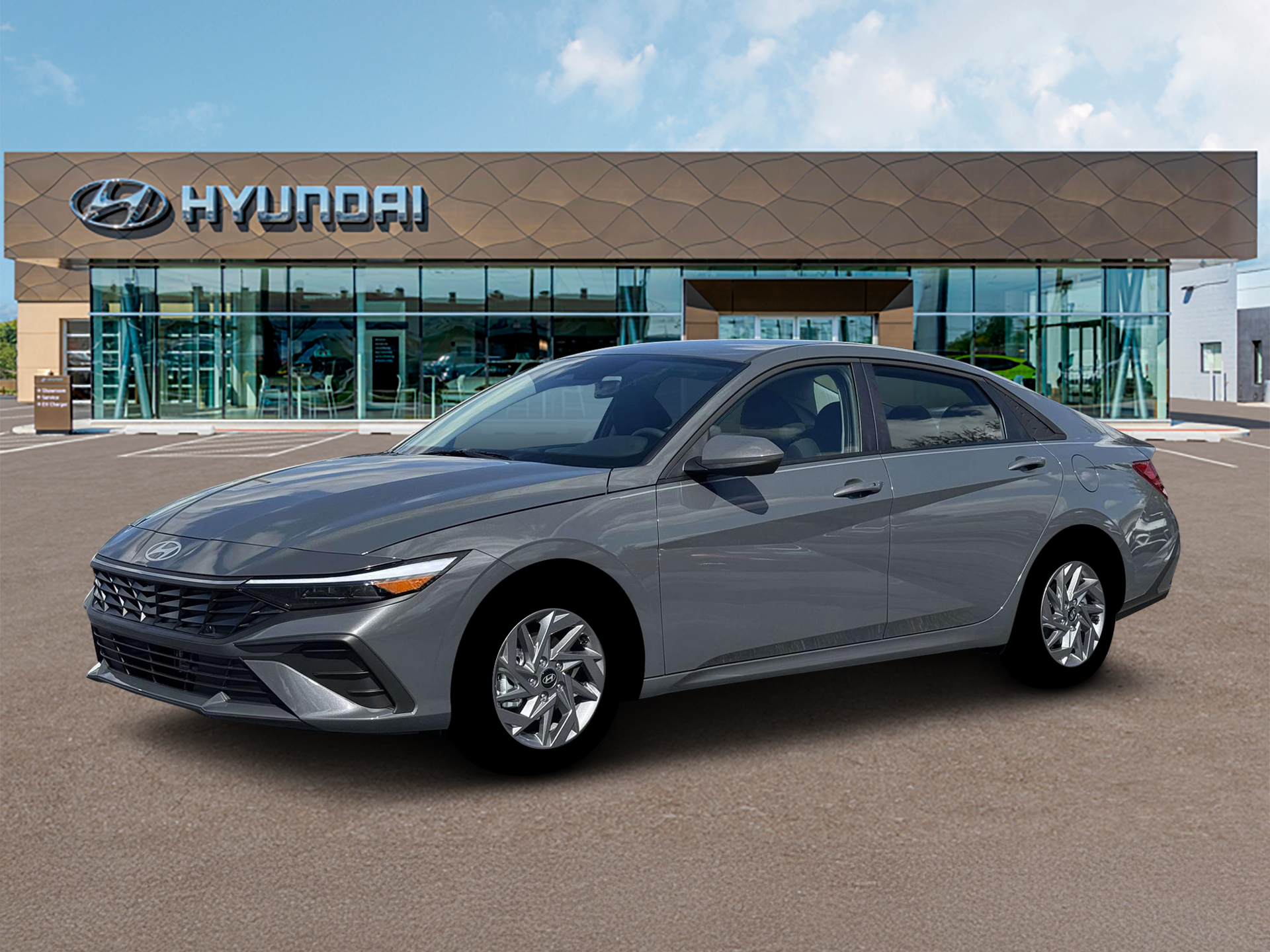 New 2026 Hyundai Elantra Hybrid Blue Sedan