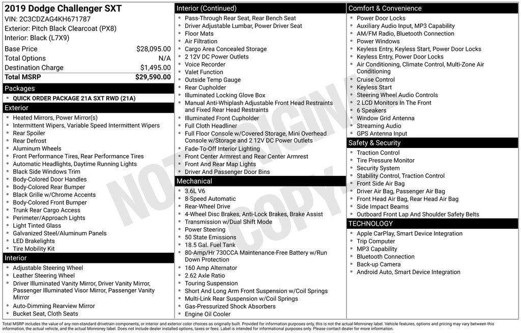 2019 Dodge Challenger SXT Auto's photo