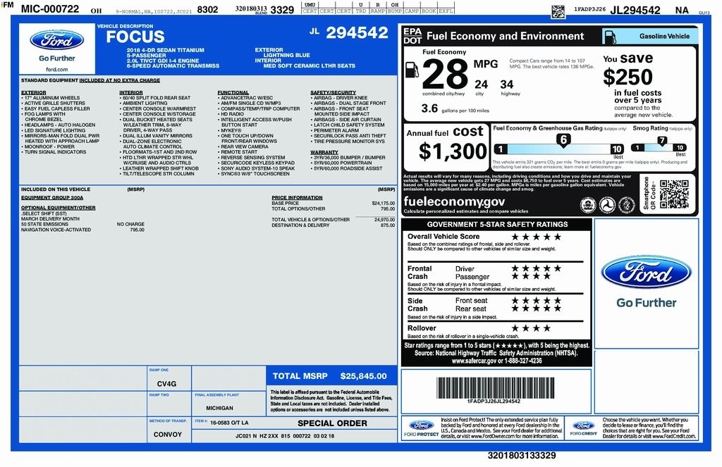 2018 Ford Focus Titanium