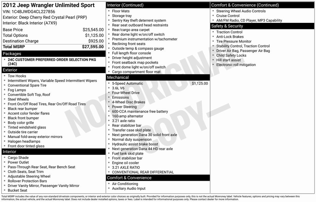 2012 Jeep Wrangler Unlimited Sport's photo