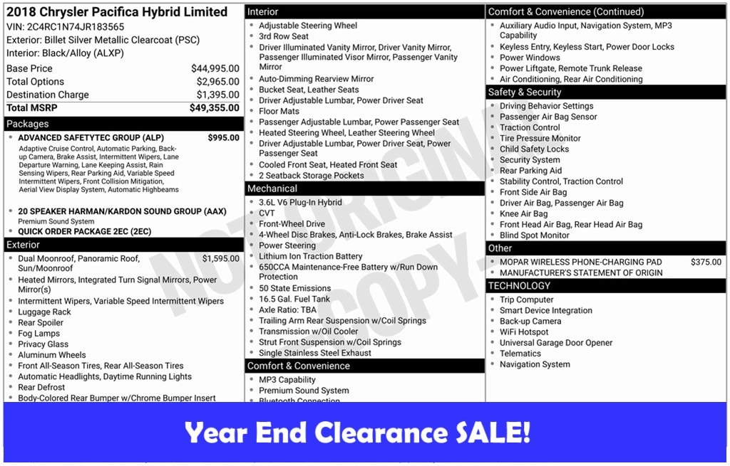 2018 Chrysler Pacifica Hybrid Limited's photo