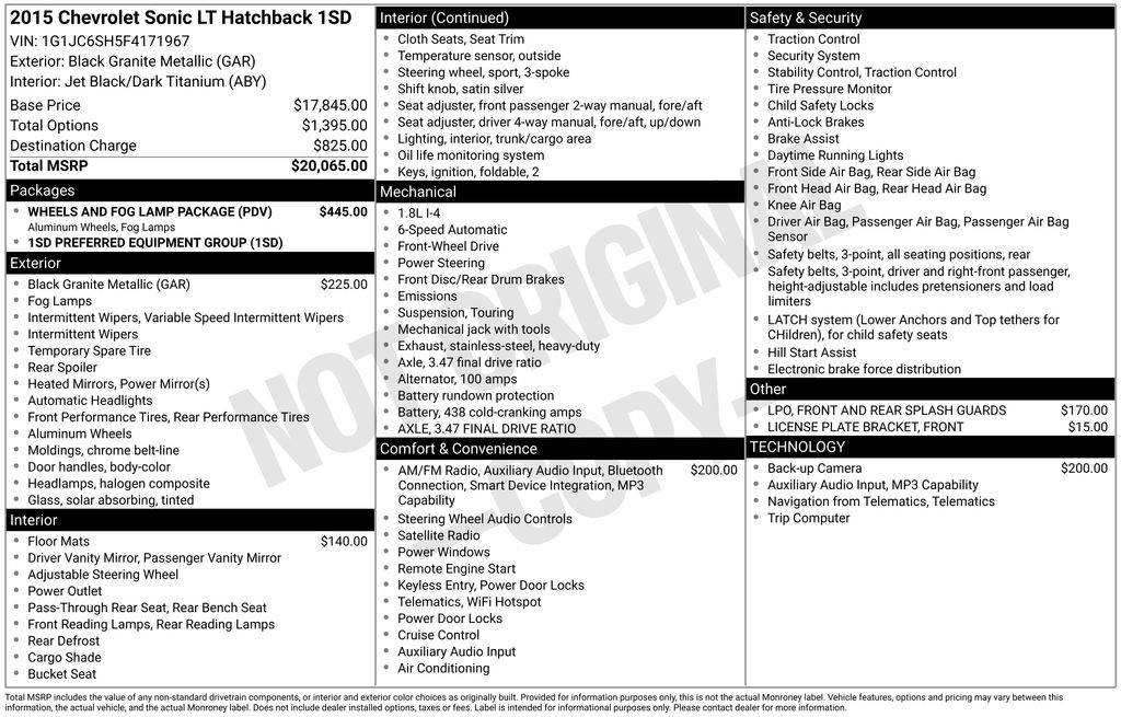 2015 Chevrolet Sonic LT