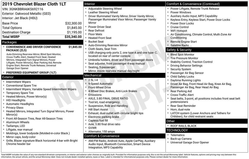 2019 Chevrolet Blazer Cloth FWD 1LT's photo