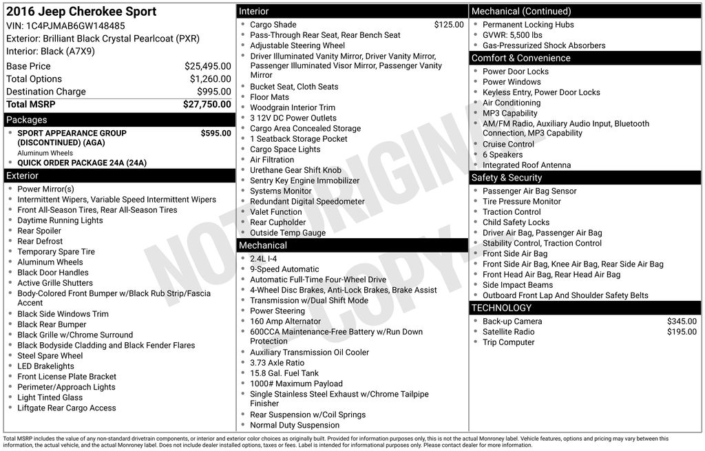 2016 Jeep Cherokee Sport's photo