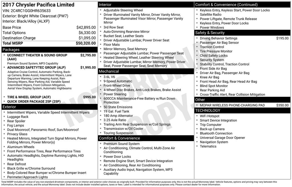 2017 Chrysler Pacifica Limited's photo
