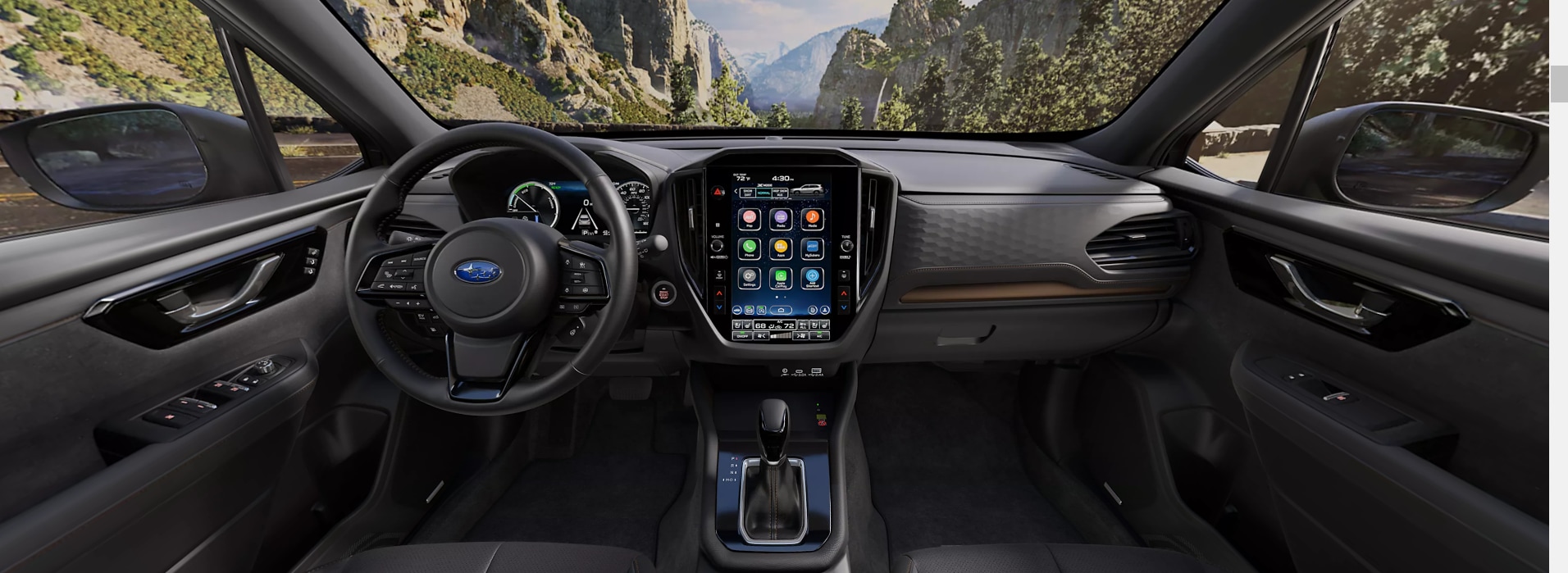 The interior of a 2025 Subaru Forester Hybrid.