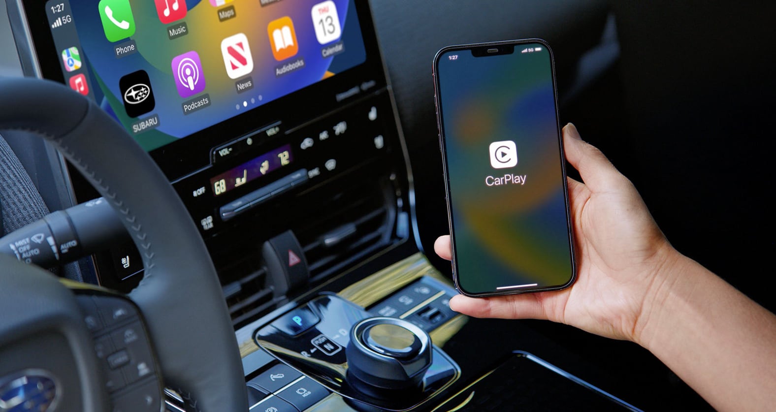 Subaru Solterra large touchscreen infotainment system and digital dashboard