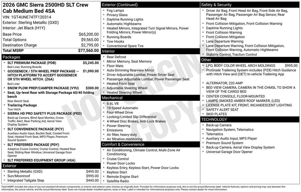 New 2026 GMC Sierra 2500 HD SLT Truck