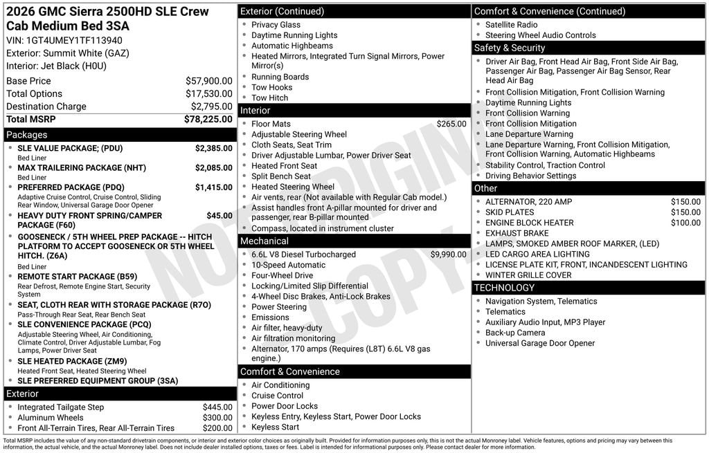 New 2026 GMC Sierra 2500 HD SLE Truck