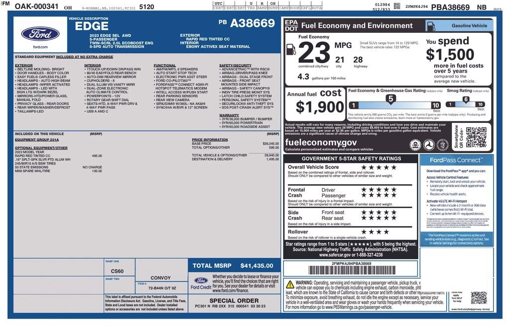 Used 2023 Ford Edge SEL