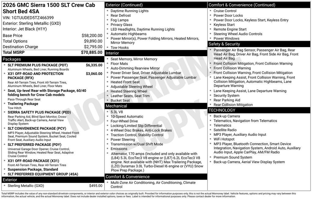 New 2026 GMC Sierra 1500 SLT Truck