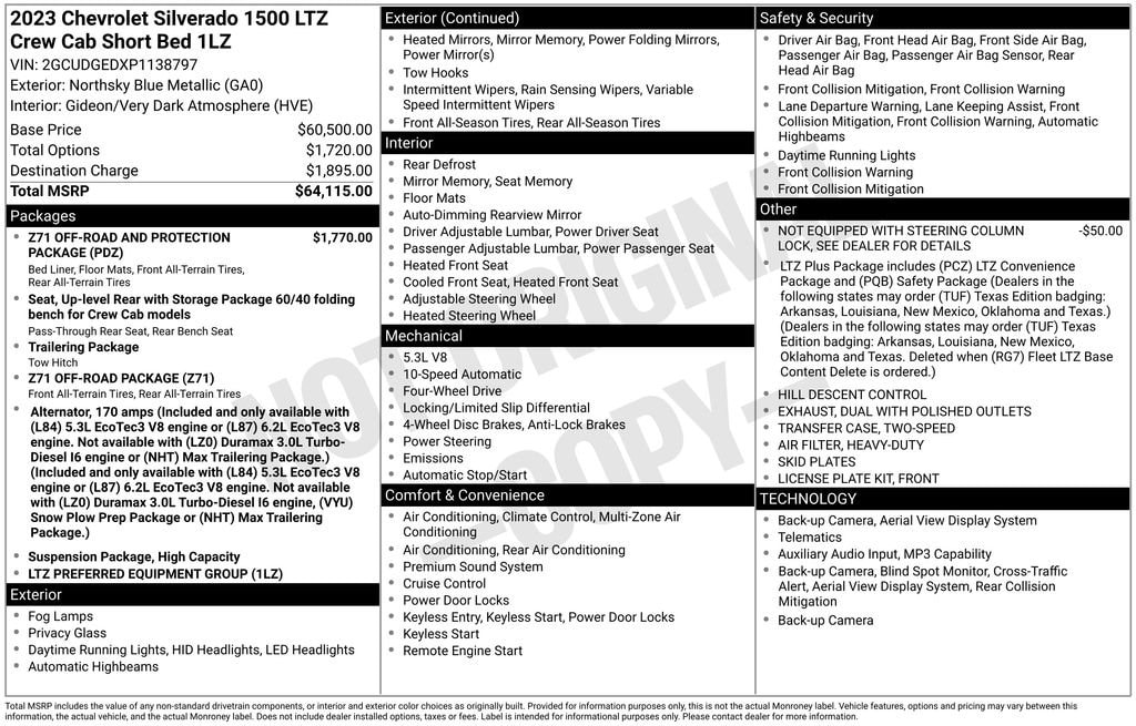 Used 2023 Chevrolet Silverado 1500 LTZ Truck