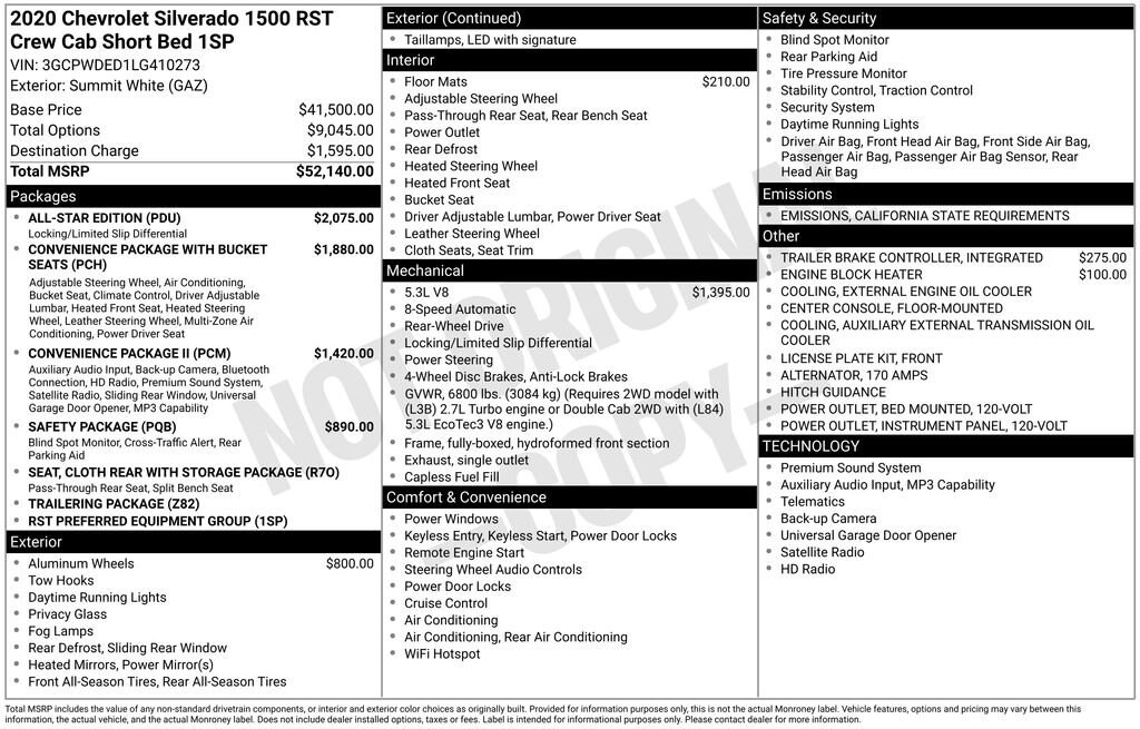 Used 2020 Chevrolet Silverado 1500 RST Truck