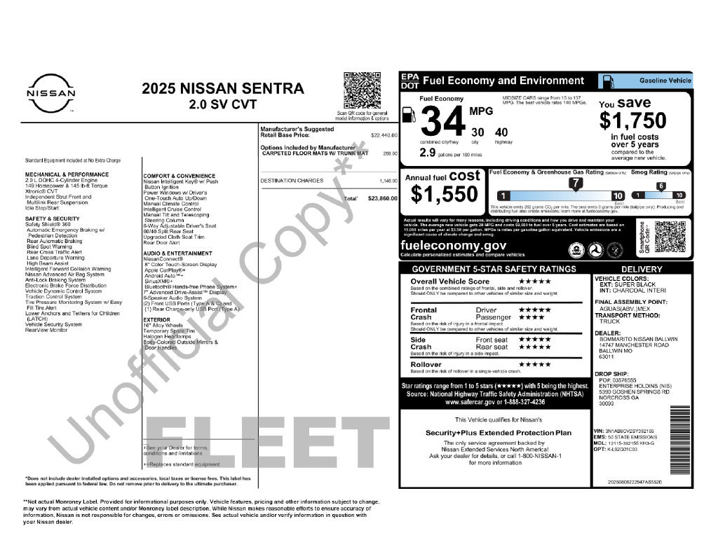 Used 2025 Nissan Sentra SV