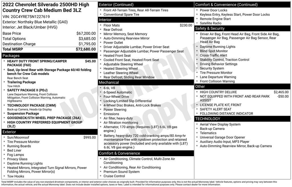 Used 2022 Chevrolet Silverado 2500 HD High Country Truck