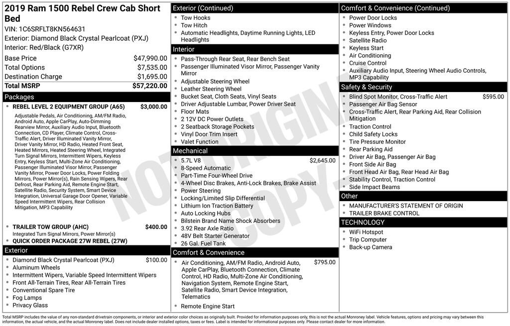Used 2019 Ram 1500 Rebel